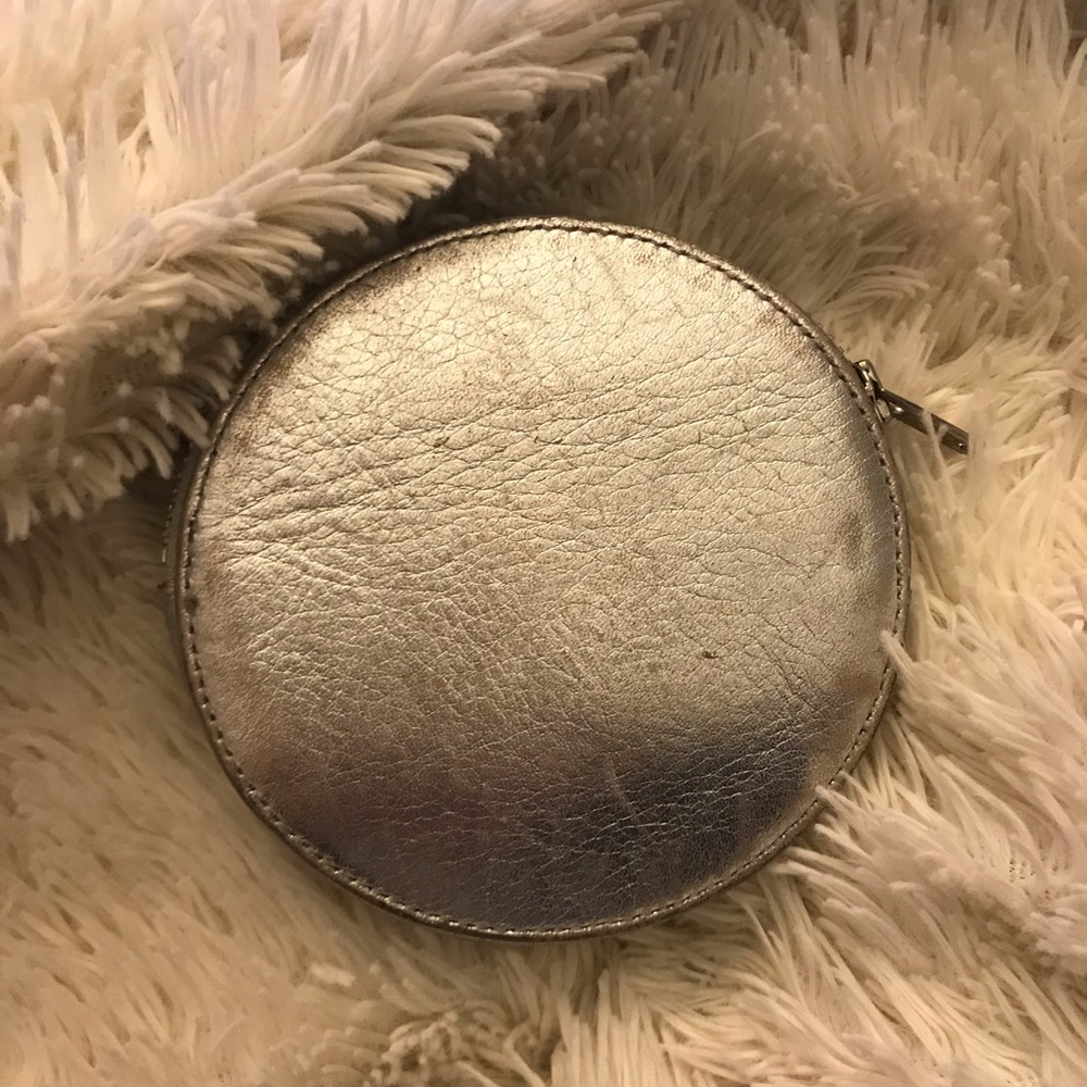 COS Circular Silver Metallic Card Holder/Wallet